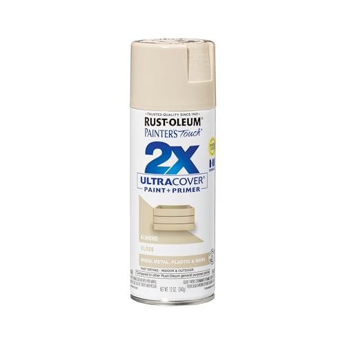 Rust-Oleum Painter's Touch 2X Ultra Cover Spray Paint, Gloss Almond - color: Gloss Almond, size: 12 Ounce (Pack of 1)