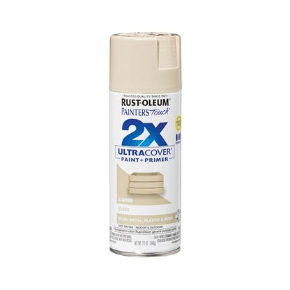 Rust-Oleum Painter's Touch 2X Ultra Cover Spray Paint, Gloss Almond - color: Gloss Almond, size: 12 Ounce (Pack of 1)