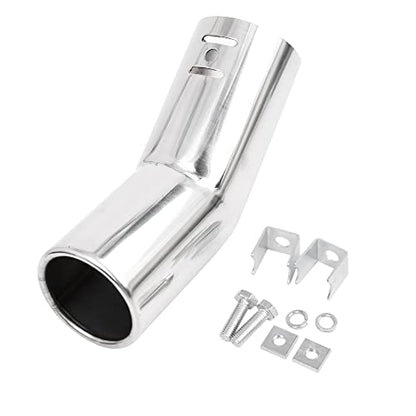uxcell Universal Fit Diameter 0.75" -1.5" Stainless Steel Chrome Curved Exhaust Tail Muffler Tip Pipe for Vehicle
