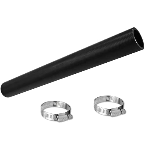 2.5 inch Silicone Coolant Air Hose 12" Length with 2 Clamps – Turbo Intake Radiator Coupler Hose (Straight, 2 1/2" ID) - color: Straight black, size: 2 1/2" ID