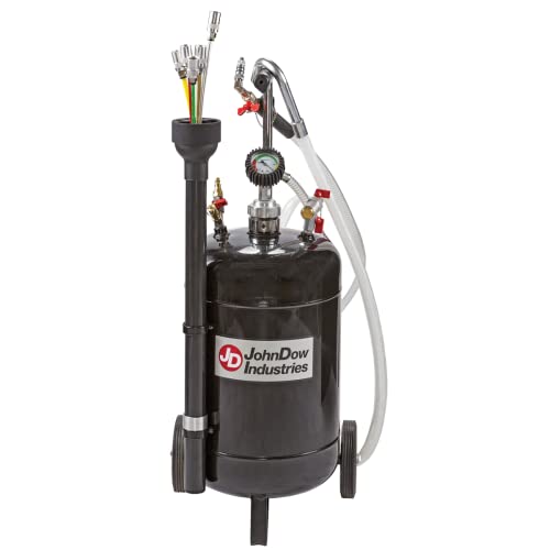JohnDow Industries 6 Gallon Fluid Evacuator with Venturi Vacuum System, Vacuum Gauge, 7 Foot Suction Hose, Self Evacuating, Probes & Adapters, Convenient Storage Tube, and Portable Operation