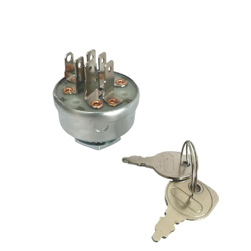 92377, 91846 Ignition Starter Switch with Keys Fits Murray 92377MA, 092377MA Lawn Mowers, Compatible w Briggs & Stratton 5411,5411H,5412K Oregon 33-392, Stens 430-161, 4 Position 6 Terminals