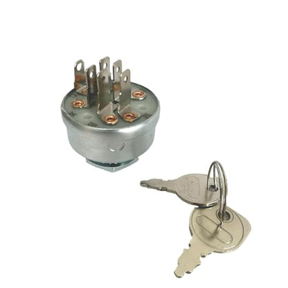 92377, 91846 Ignition Starter Switch with Keys Fits Murray 92377MA, 092377MA Lawn Mowers, Compatible w Briggs & Stratton 5411,5411H,5412K Oregon 33-392, Stens 430-161, 4 Position 6 Terminals