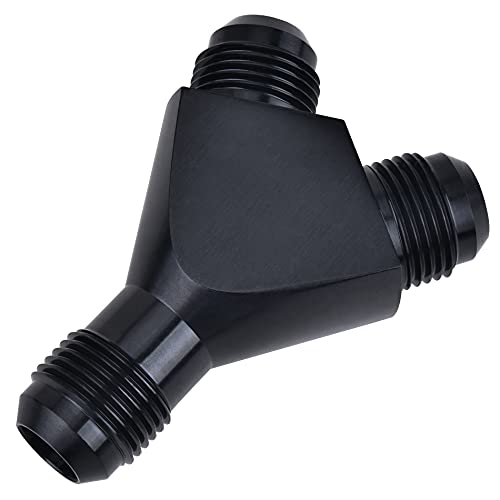 EVIL ENERGY 10AN Y Block Flare Fitting Adapter Union Splitter Black - size: 3 × 10AN
