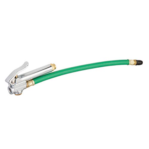 STEELMAN 75052 Straight Chuck Tire Inflator with Built-in Gauge and Green 12-Inch Hose - color: Green