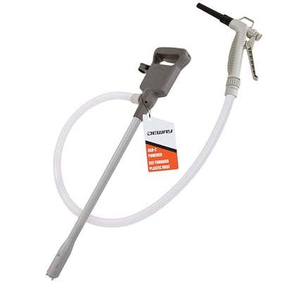 Deway Fuel Transfer Pump, Adjustable Flow Nozzle, 3.8 GPM, 51in Hose - style: Hand-Trigger Nozzle