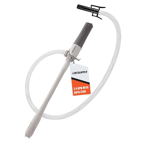 Deway Stick Fuel Transfer Pump, Auto-Stop Nozzle, 15in, D-Battery, 2.4 GPM - style: Auto-Stop