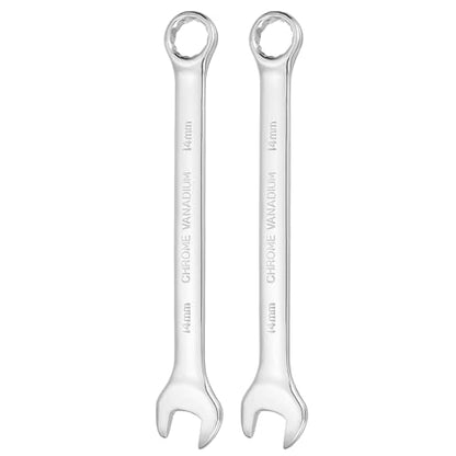 HARFINGTON 2pcs Combination Wrench 14mm Metric 12-Point Box and Open End - size: 14mm