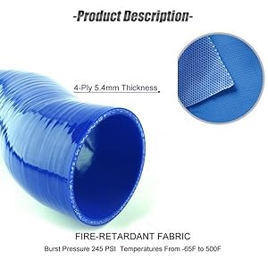 Silicone Reinforced Turbo/Intercooler/Intake Piping Coupler Industrial Hydraulic Hoses 4-Ply(5.4mm) (90 Degree ID 5 inch (127mm)) - style: 90 Degree ID 5 inch (127mm)
