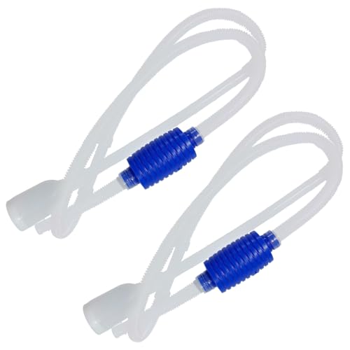 Siphon Pump for Gasoline, 5.84FT Portable Manual Water Pump with Siphon Hose, Universal Car Fuel Transfer Hand Accessories for Oil Diesel Aquarium (2PCS) - size: 2PCS