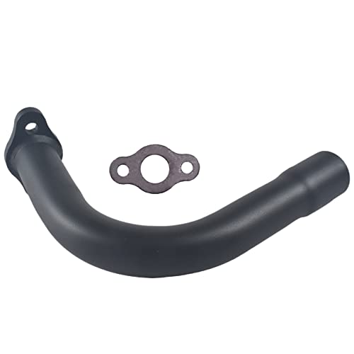 New upgradation Exhaust Muffler Pipe and gasket nut for 49cc 60cc 66cc 80cc - size: Exhaust Muffler Pipe kit Black