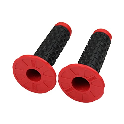 Motorcycle Grips 7/8" Dirt Bike Grips Pillow Top Anti-Slip Advanced Rubber Grips for CR CRF - color: Red