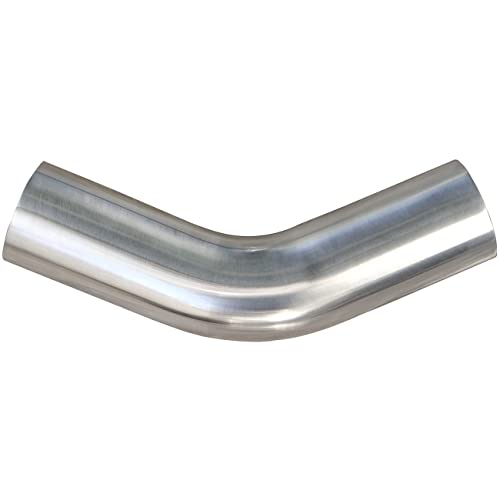 1.5" (38mm) OD 45 Degree Aluminum Elbow Pipe Intercooler Pipe Air Intake Tube, 1.5D Radius, Aluminum Alloy Tube High polished (45 Degree, OD 1.5" (38mm)) - color: 45 Degree, size: OD 1.5" (38mm)