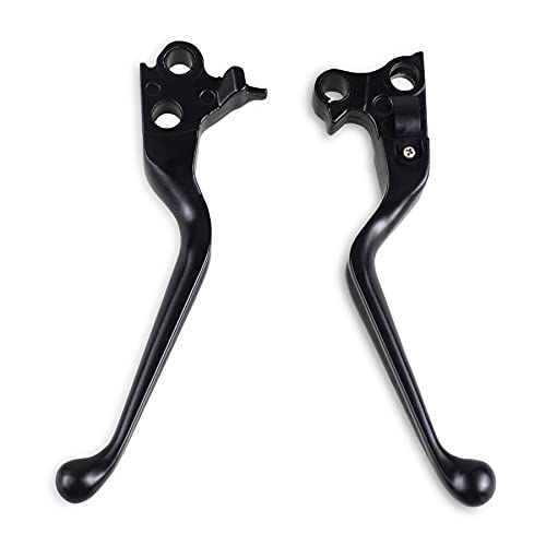 NTHREEAUTO Black Brake Clutch Lever Hand Levers Compatible with Harley Sportster 883 1200 Dyna Softail Electra Glide Road King Touring Fat Bob - color: Black