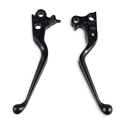NTHREEAUTO Black Brake Clutch Lever Hand Levers Compatible with Harley Sportster 883 1200 Dyna Softail Electra Glide Road King Touring Fat Bob - color: Black