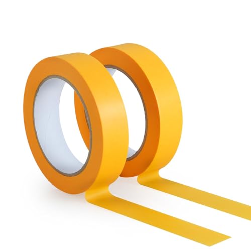 TYI Orange Masking Tape - 1 Inch x 55 Yards - Premium Painter's Tape for Clean Lines, Easy Removal, High Visibility, and Multi-Surface Use - Ideal for Painting, Crafting, and Automotive Detailing - size: 2 Rolls x 1 inch x 55 Yards