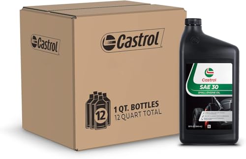 Castrol SAE 30 Small Engine Oil For 4-Cycle Engines – Protects Against Rust & Corrosion – Formulated For Air-Cooled Engines (Pack of 12 (Quart Bottles)) - size: Pack of 12 (Quart Bottles)