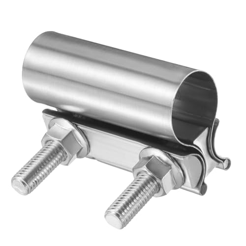 HARFINGTON Exhaust Clamp 1.38" Stainless Steel Lap Joint Band Clamp Exhaust Pipes Connection with M10x54 Screws for Car Muffler Elbow Pipes - size: 1.38 inch