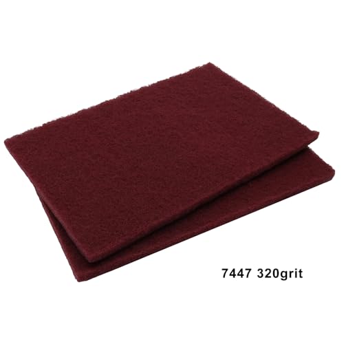 10 Pack Premium Scuff Pads (7447&7448), Maroon General Purpose Scuff Pads Ultra Fine Pads, Scouring Sanding Paint Primer Prep Adhesion Scratch for Surface Preparation/Autobody 6"x9"