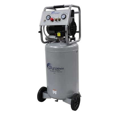 California Air Tools 20020 2.0 HP Ultra Quiet and Oil-Free Air Compressor with Wheels, 20 Gallon Tank Capacity, 70 dB Noise Level, Electric, Portable - style: Steel Tank, 110v