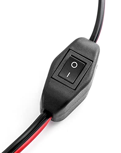 QWORK Wire Harness with Clamps, 11.5 Ft 16AWG Wire Harness, SAE Extension Cables(On-Off Switch) for 12V ATV, UTV, Tractor or Water Pumps - style: 11.5 Ft