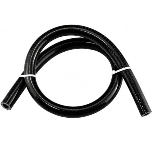 Ucreative 3.2FT ID 1/2" (13mm) OD 0.91" Reinforced Silicone Vacuum Hose - color: Black, size: 1/2" (13mm) - 3.2FT