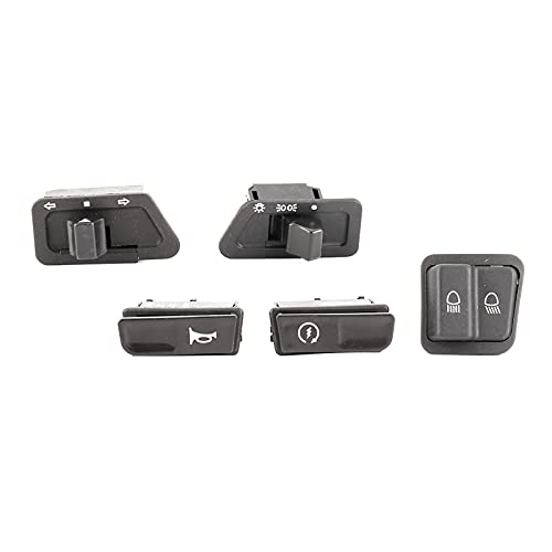 Acouto Motorcycle Switch Button Kit - 5pcs Plastic - Push Button - Black - Manual - Fit for GY6