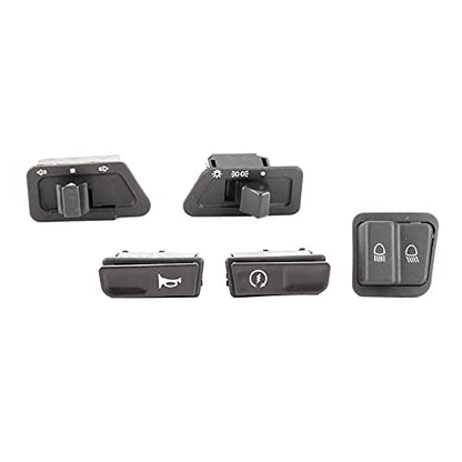 Acouto Motorcycle Switch Button Kit - 5pcs Plastic - Push Button - Black - Manual - Fit for GY6