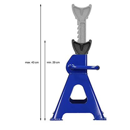 VickyHome 1 Pair of Metal Steel Car Jack Support Support Stand for Car Motorcycle Vehicle Lift Floor Jack Adjustable Height 29 cm to 43 cm