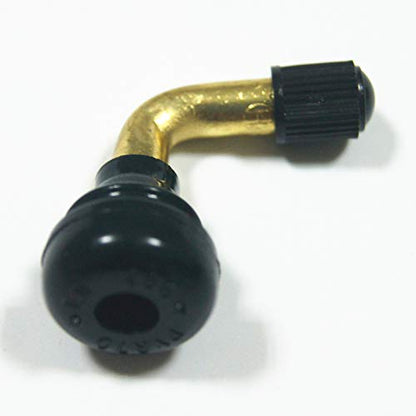 Jiayi Tire Valve Stem PVR70 2pcs Bent 45 Degree Angled Brass Stem Snap-in Rubber Base for Scooter Motorcycle Moped ATV Tubeless Tire Rims