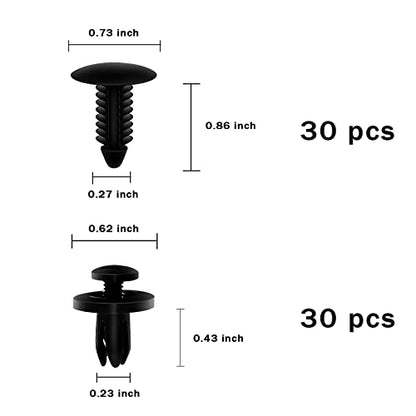 200PCS Car Retainer Clips Plastic Fasteners Kit, Popular Sizes Auto Push Pin Rivets, Universal Plastic Panel Fender Clips, Assorted Car Body Push Pin