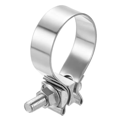HARFINGTON 410 Stainless Steel Exhaust Clamp 2.24" Butt Joint Narrow Band Muffler Seal Exhaust Narrow Lap Butt Clamps for Pipes Mufflers Converters System Repair, Silver - size: Range 57-62 mm, Band Width 22mm