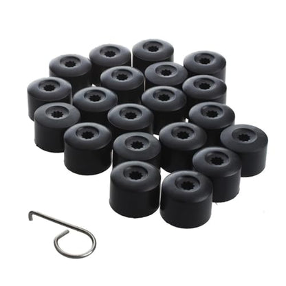20Pcs Car Wheel Lug Nut Covers,17mm Tire Bolt Caps, Wheel Bolt Covers Caps with Removal Tool, Compatible with VW, Jetta, Beetle, Passat, GTI, CC(Black)