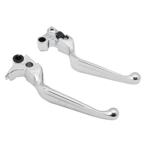 M MATI Brake Clutch Lever Chrome for Harley Davidson Sportster 1200 883 Softail Dyna Electra Glide Road King Fat Boy Night Train Street Bob - color: Chrome