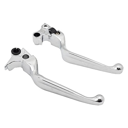 M MATI Brake Clutch Lever Chrome for Harley Davidson Sportster 1200 883 Softail Dyna Electra Glide Road King Fat Boy Night Train Street Bob - color: Chrome