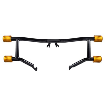Advanblack Protek Two Step Highway Peg Crash Bar with CNC Slider Fit for 2014-2025 Harley Touring Road Glide Street Glide Electra Glide – Engine Guard Performance Upgrade (Gold CNC) - color: Gold CNC