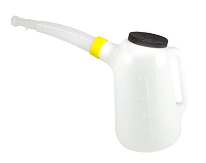 WirthCo Funnel King 94367 Translucent High Density Graduated Measuring Container, 5 Quart, Polyethylene with Screw-On Flexible Spout and Cap, 12 Inch Spout - size: 5 Quarts