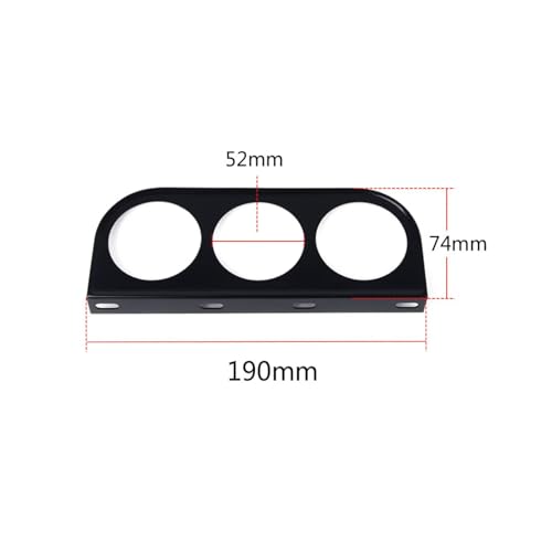 Gauge Holder 52mm/2in 3 Hole Triple Instrument Panel Shell Gauge Mounting Bracket Car Dashboard Meter Iron Holder Gauge Pod Gauge Mount(Black) - color: Black