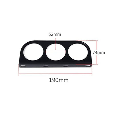 Gauge Holder 52mm/2in 3 Hole Triple Instrument Panel Shell Gauge Mounting Bracket Car Dashboard Meter Iron Holder Gauge Pod Gauge Mount(Black) - color: Black