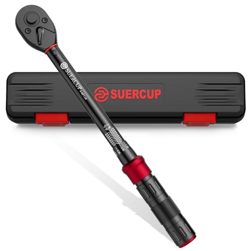 SUERCUP 3/8" Click Torque Wrench, 5-45 Ft.Lb, for Bike, Moto, Spark Plugs - size: 3/8" 5-45 Ft.Lb/6.8-61 N.m