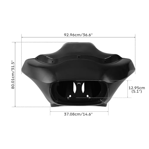 SLMOTO Inner & Outer Fairing 5.75'' Dual LED Headlight Fit for Fit for Harley Road Glide FLTR 98-13 - color: Unpainted Black+Black Dual LED Headlight