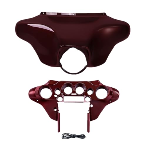 TCT-MOTORPARTS Batwing Inner & Outer Cowl Fairing Fit for Harley Touring Electra Street Glide FLHT FLHTC FLHTCU FLHX 1996-2013 2012 2011 2010 2009 2008 2006 2005 2004 2003 2002 - color: Red #2, size: Inner Outer Fairing