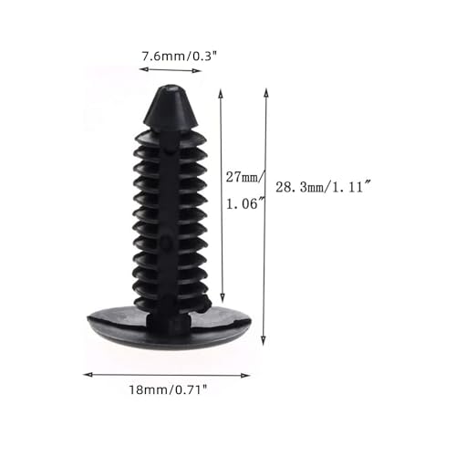 dophee 50Pcs Black Nylon Universal Car Push Pin Retainer Clips
