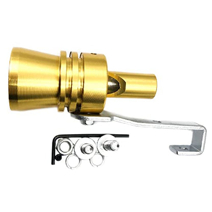 DEVMO 2pcs XL Size Aluminum Alloy Universal Turbo Sound Exhaust Muffler Pipe Whistle Car Roar Maker (XL-Gold) - color: Gold