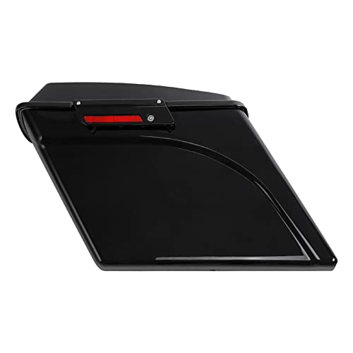 TCMT 5" Stretched Saddlebags 6X9 Speaker Lid Fit For Harley 1994-2013 - color: Vivid Black Black Latches(6x9 Speaker Lid)