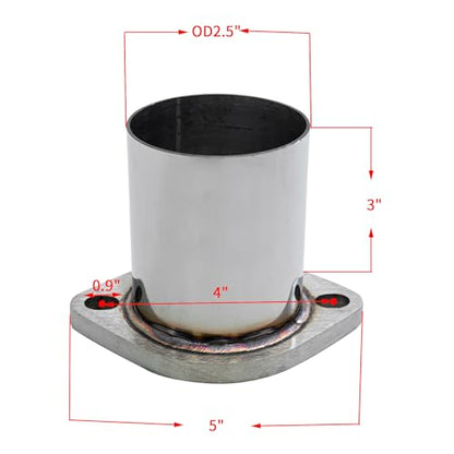 Universal Semi Direct Fit Exhaust Converter Pipe 2.5"OD 2-Bolt Flange Repair Kit，T304 Stainless Steel, 2 1/2 Inch exhaust flange repair,weld on exhaust flange - size: 2.5"-2Bolt