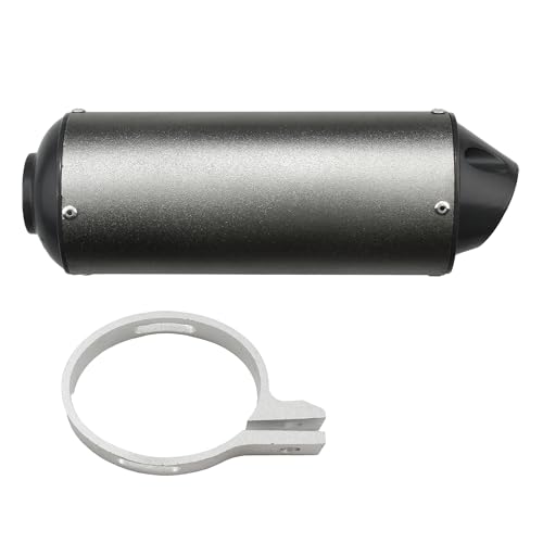 28MM 1.1" Exhaust Muffler,Motorcycle Exhaust Silencer Pipe For 50cc 70cc 90cc 110cc 125cc 150cc 160cc Taotao Sport-B Dirt Pit Bike ATV Quad-Ash - color: 28mm Gray