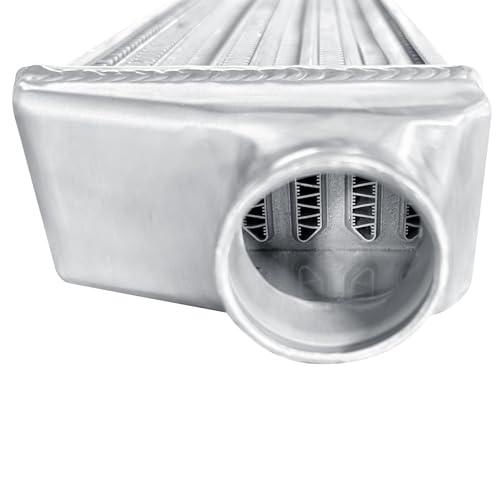 Universal Intercooler 27''x6.6''x2.7" Front Mount Intercooler 2.2'' Inlet and Outlet Aluminum Turbo Intercooler Direct Replacement for Any Turbo Charger system - size: 27''x6.6''x2.7" 2.2''