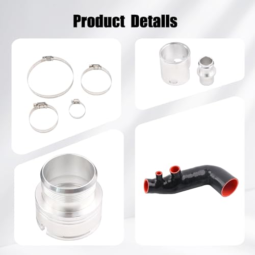 Turbo Inlet Pipe Compatible with BMW 320i 330i B48 2.0T G20 G21 Black Silicone & CNC Aluminum Performance Intake Hose