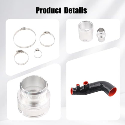 Turbo Inlet Pipe Compatible with BMW 320i 330i B48 2.0T G20 G21 Black Silicone & CNC Aluminum Performance Intake Hose